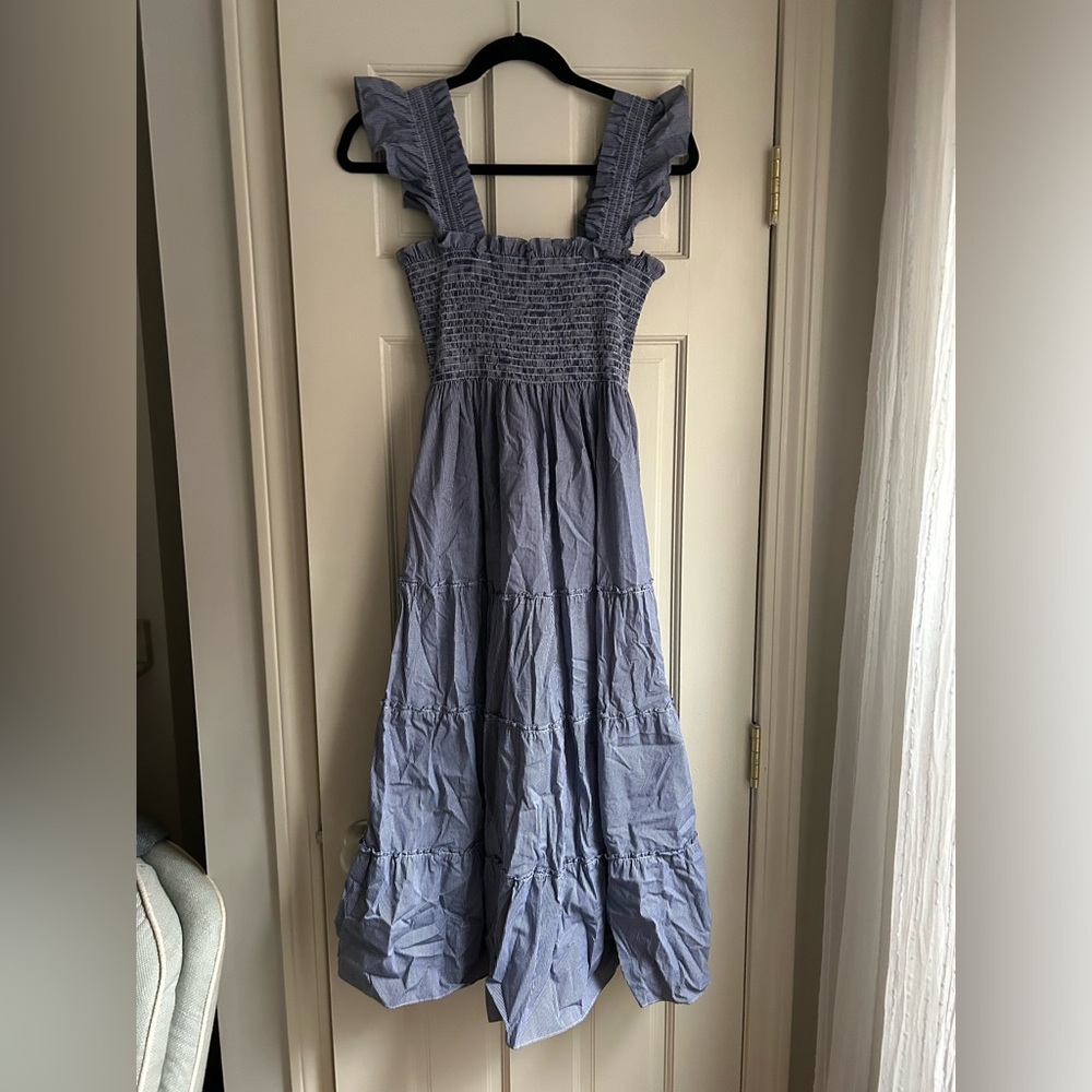 Hill House Home Navy Check Ellie Nap Dress Size S